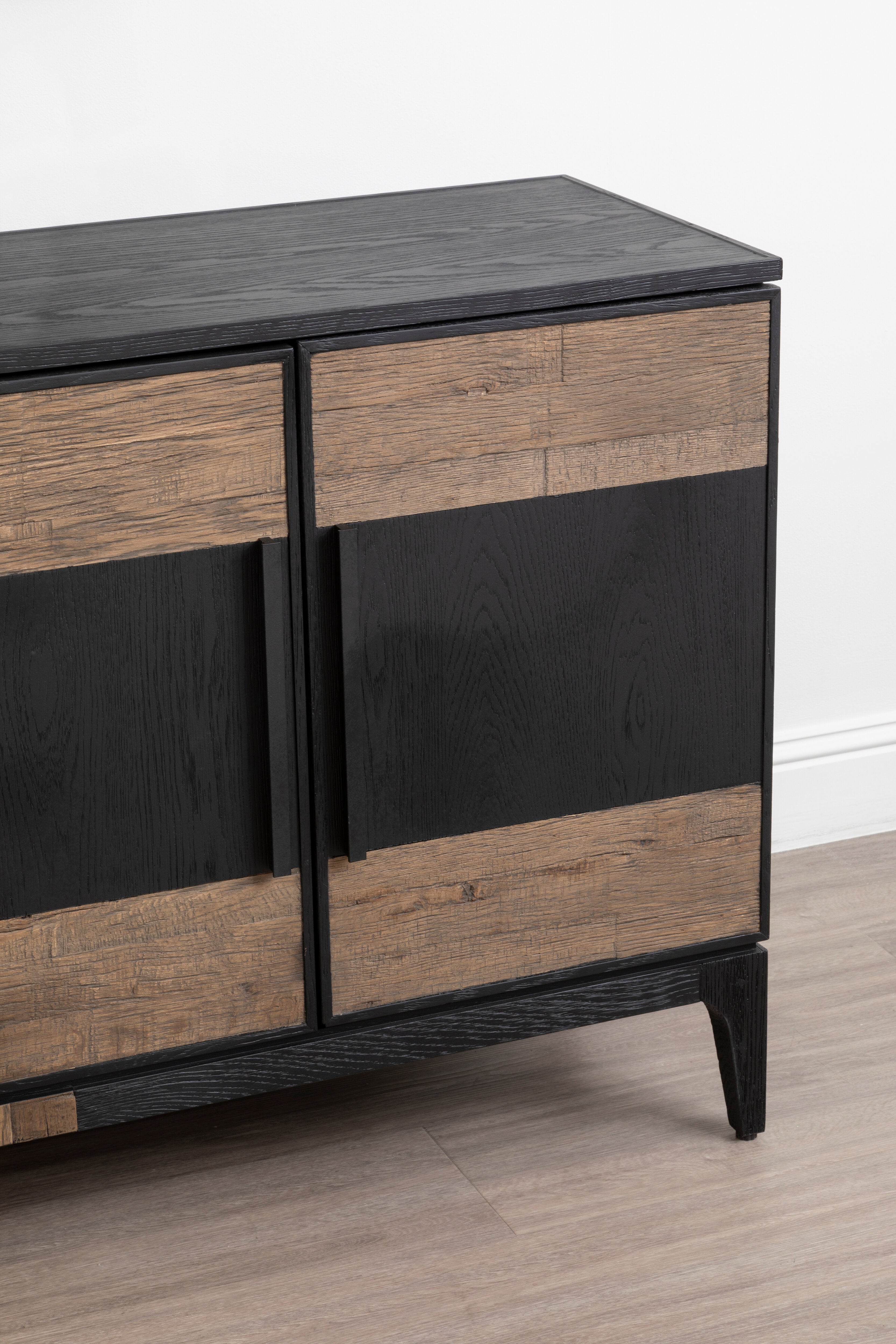 Lucca Antique Brown & Black Oak Wood Sideboard